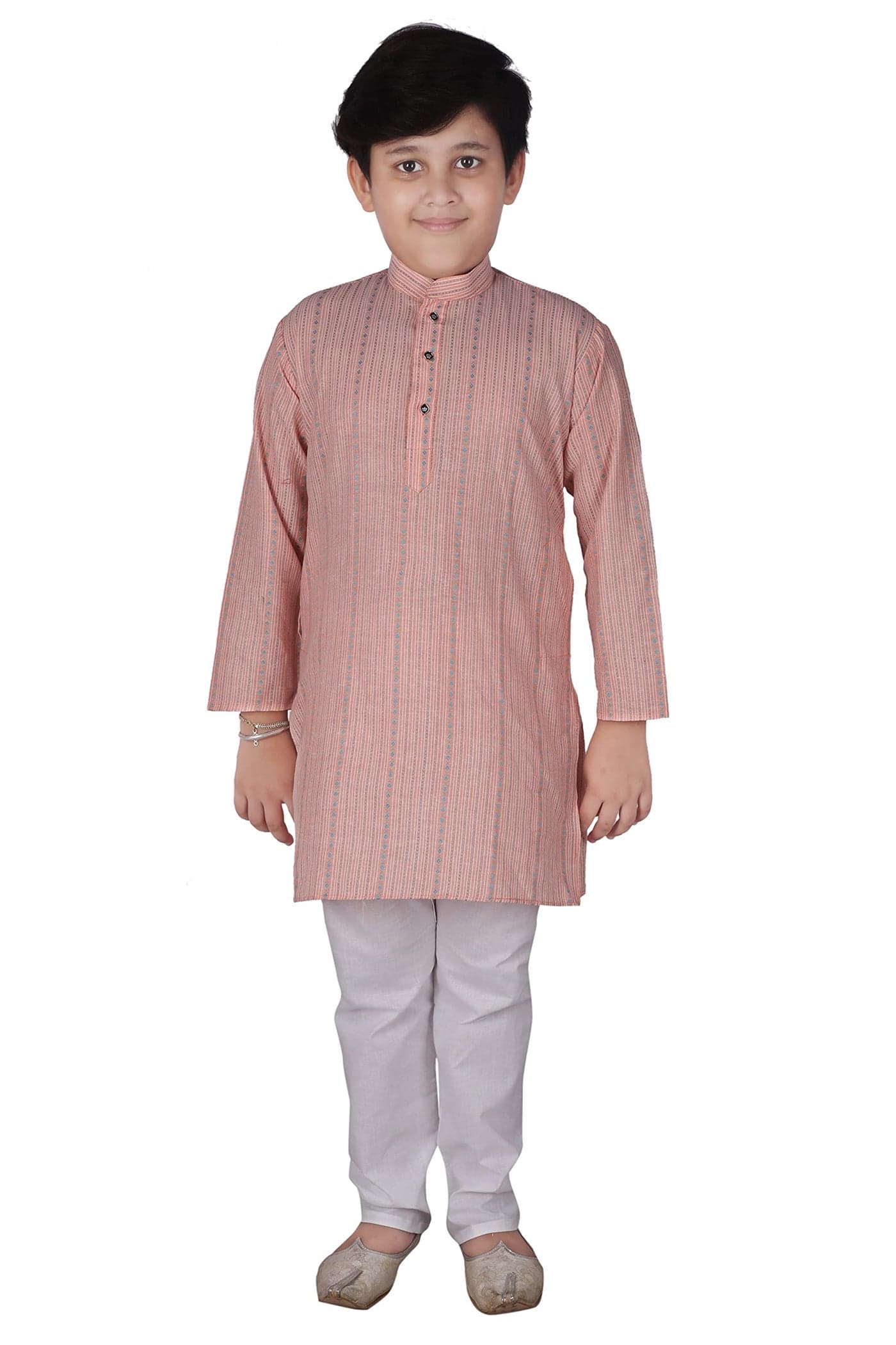 Pro-Ethic Style Developer Cotton Kids Kurta Pyjama For Boys | Kurta Paijama Set, (S-145) (Peach, 2-3 Years)