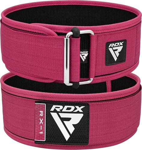 RDX Women Weight Lifting Belt 4 Adjustable Back Lumbar Support Bodybuilding Powerlifting Strength Training Core Exercise Fitness Workout Squats DeadliftsLadies Home Gym Equipment