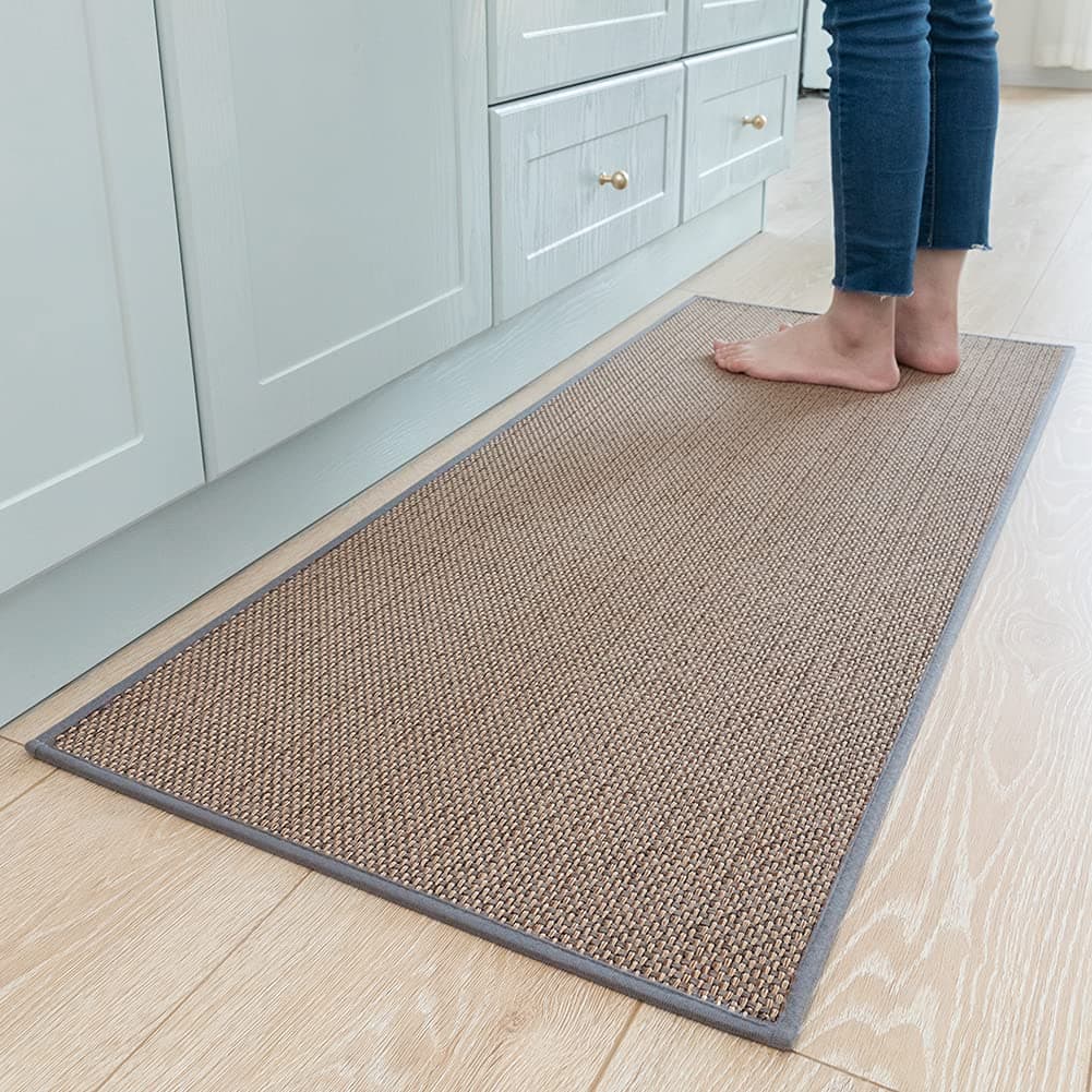 Kitchen Rugs and Mats Non Skid Washable Absorbent Runner Rugs for Kitchen Front of Sink Kitchen Mats for Floor Grey 20x70