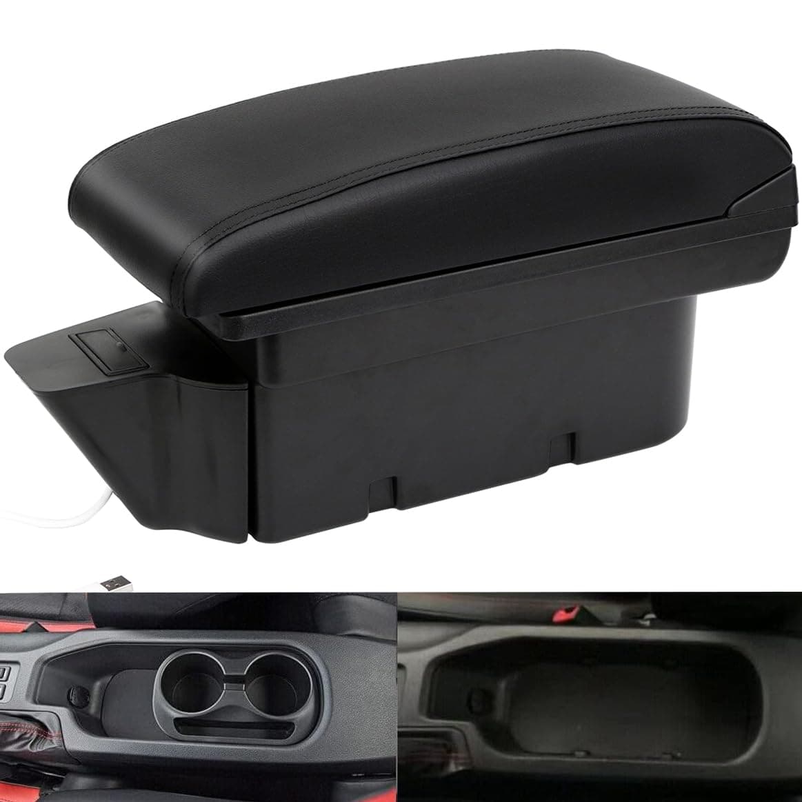 HRCHCG Consoles Armrest for Toyota 86 GT86 Subaru BRZ Center Dual Storage Box for Scion FRS 20122020 All Black