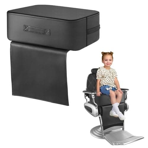TOTIDYH Salon Booster Seat for Kids Hair Cutting 18 x 13 x 67in Children Salon Chair Cushion for Hair Stylist Barber Booster Seat Leather Cushion Beauty Salon Spa Equipment Black