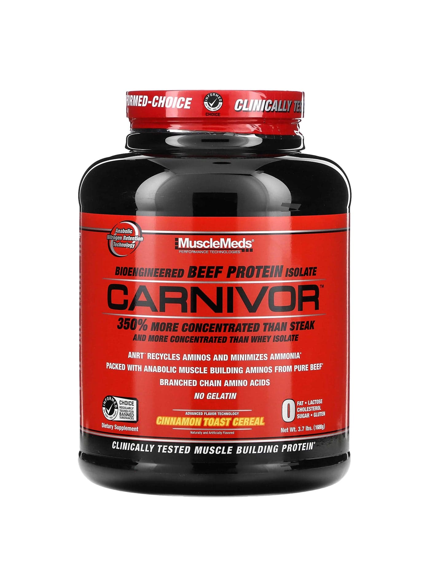 Carnivor, Bioengineered Beef Protein Isolate, Cinnamon Toast Cereal, 3.7 lbs (1,680 g)