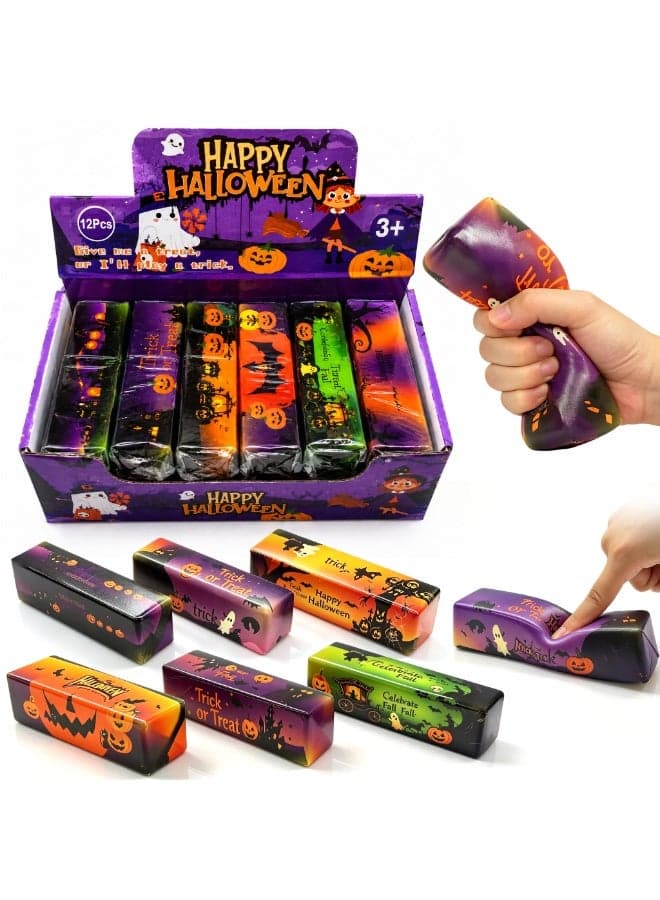 12pcs Halloween Butter Squishy Ghost Squishys Slow Rising Butter | Butter Squishys Stress Ball Slow Rising Butter Stick for Anxiety Relief Fidget Desk Decor Halloween Party Favor Gifts