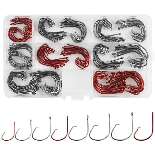 Shaddock Fishing 160pcs/box 7381 Offset Sport Circle Hooks Black High Carbon Steel Octopus Fishing Hooks-Size:1-5/0