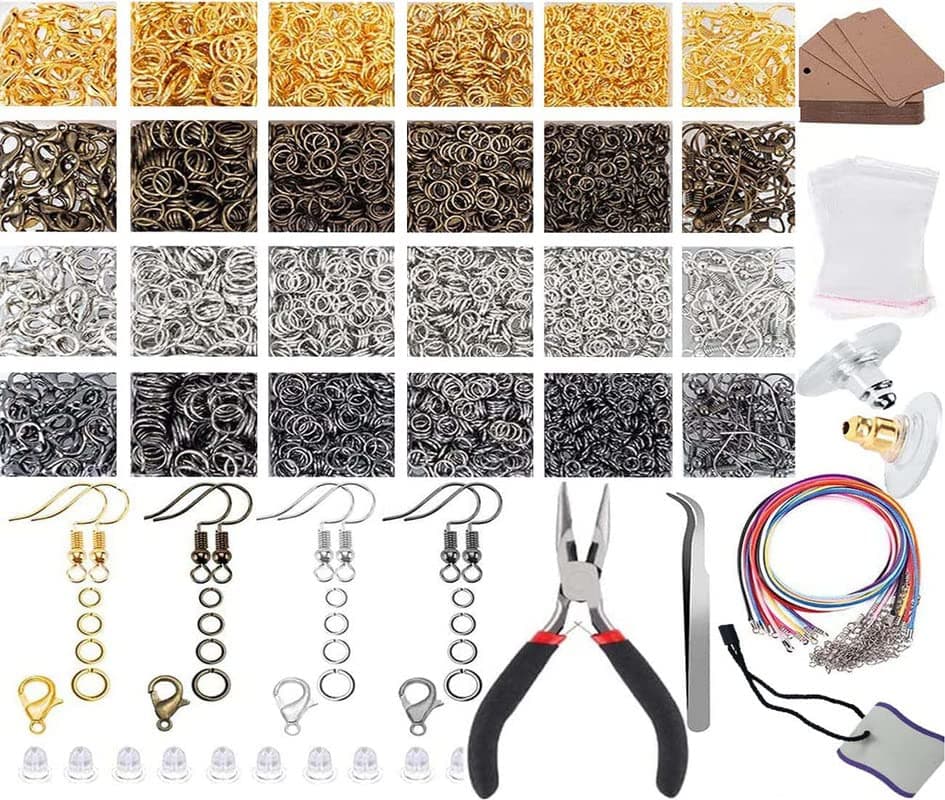 DIY Crafts 30 Grm, Antique Bronze, 30 Grm, Jump Rings Clasp Earring Back Earring Hook Earring Card Holder Plier Tweezers for Jewelry Making Supplie Earring Hardware Pi(30 Grm, Antique Bronze)