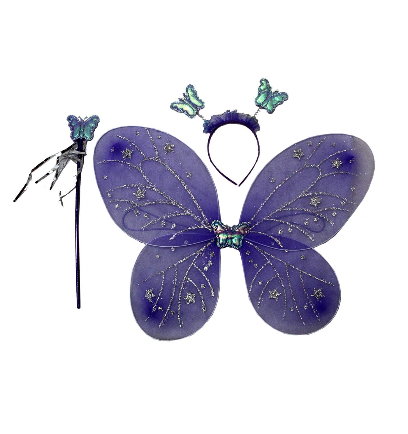 Kaku Fancy Dresses Polyester Purple Butterfly Wings for Kids – Free Size | Lightweight Dress-Up Wings for Girls | Purple