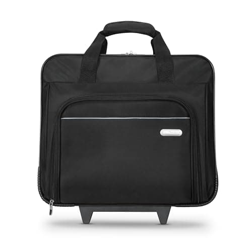 Targus 16 inch Rolling travel laptop case Black Travel briefcase and small rolling bag Spacious foam padded laptop case 16 TBR003US