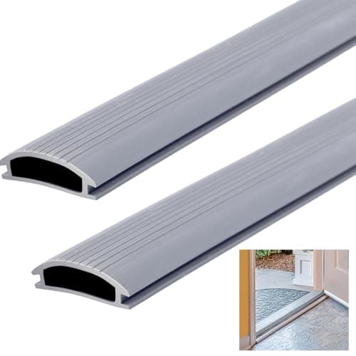 Sacubee 2 Pcs 36 Inch Vinyl Replacement Insert for Adjustable Height Aluminum Thresholds with Seals 1516 x 38 Vinyl Replacement Insert for Front Under Door Weather Stripping Seal Exterior Gray