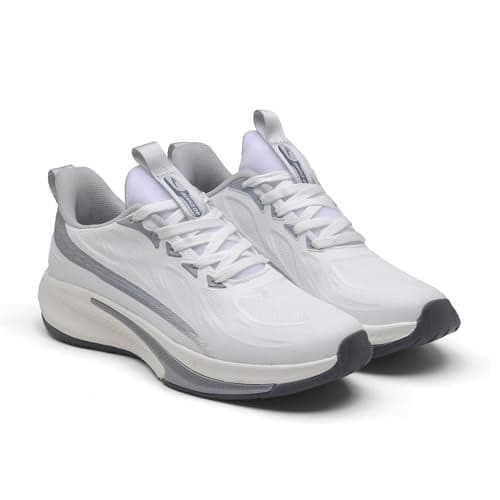 ASIAN Quantum-26 Men’s Running Shoes | Lightweight, Breathable & Trainers for Walking, Gym, Fitness Stylish Sports Shoes for Boys White Silver (WHTSILVER) -UK 7