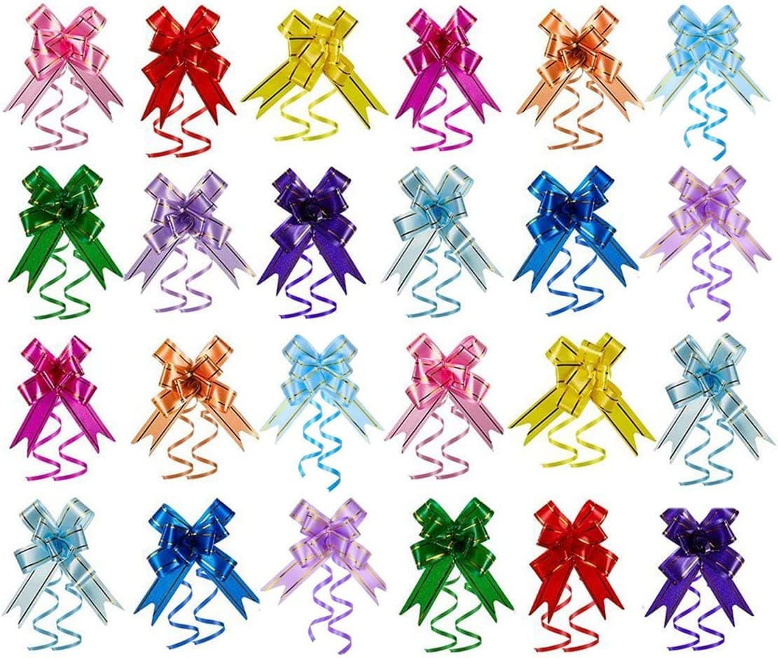 Forty Wings Pack of 150 Assorted Multi Christmas Xmas Gift Wrapping RibbonsPull Bows for Christmas WeddingNewyearBirthday Baby Shower Party 150