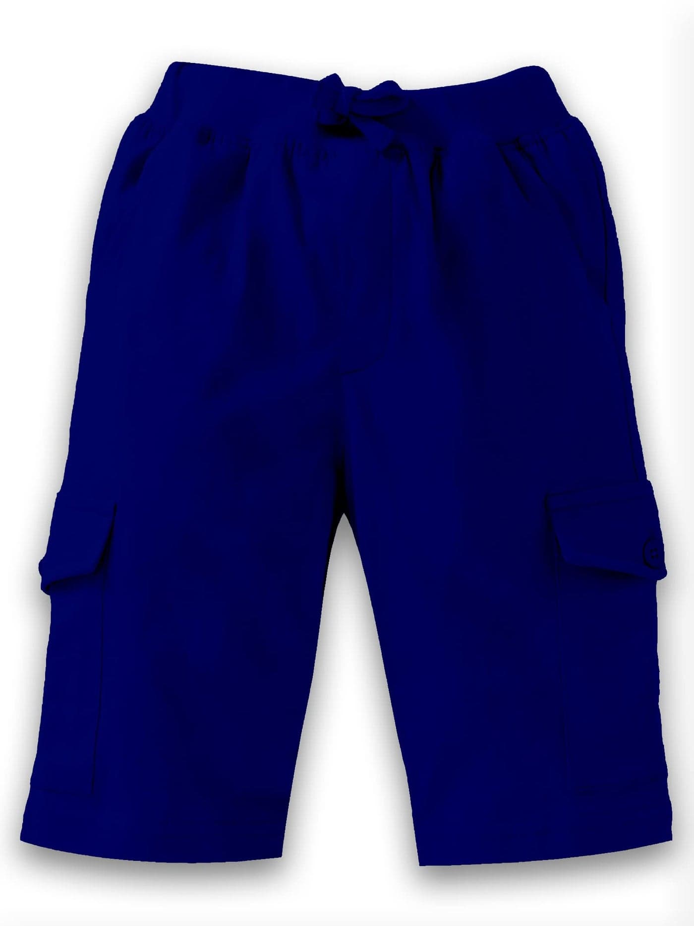KiddoPanti Boys Knit Solid Cargo Shorts Pack of 2 | 100% Cotton | Comfortable Rib Waistband | 2 Front Pockets & 2 Cargo Pockets | Sport Bermuda Half Pant for Boys, Royal Blue - 10-12Y