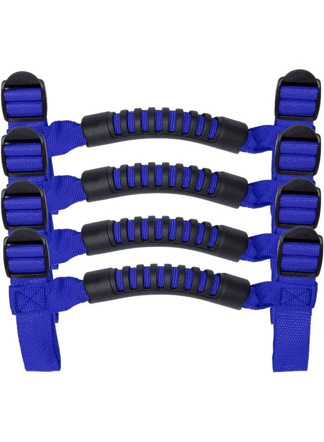 Danti 4 x Roll Bar Grab Handles Grip Handle for Jeep Wrangler YJ TJ JK JK JL JLU Sports Sahara Freedom Rubicon X & Unlimited 1955-2018 (Roll Bar Blue)