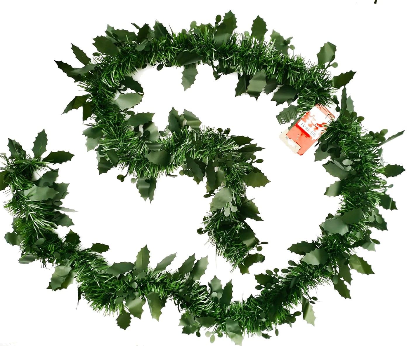 Forty Wings 10 Pcs Artifficia Green Leaf Garland Snow Tipped Tinsel Christmas Xmas StringsGarlands Ribbon Ribbon for New Year Xmas Christmas and Tree Decoration 6 Ft