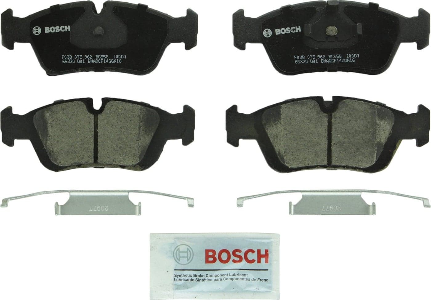 BOSCH BC558 QuietCast Premium Ceramic Disc Brake Pad Set - Compatible With Select BMW 318i, 318is, 318ti, 320i, 323Ci, 323i, 323is, 323ti, 325i, 325is, 328Ci, 328i, 328is, 525i, Z3; FRONT