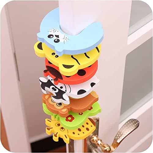 SIYANSHU Cartoon Animal Door Stopper Cushion Decorative Holder Lock Safety Cute Pattern Guard Finger Protection for Children Kids and Baby (Random, Pack of 2).