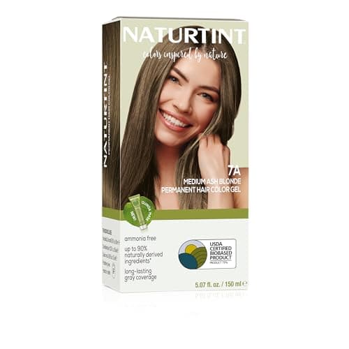 Naturtint 7A Medium Ash Blonde Permanent Hair Color Pack of 1 Ammonia Free Vegan Cruelty Free up to 100 Gray Coverage Long Lasting Results Packaging may vary