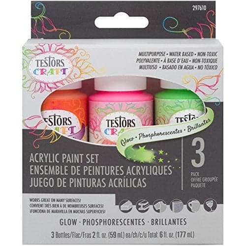 Testors 297610 Craft Acrylic Paint Set Glow Colors 3 Pack