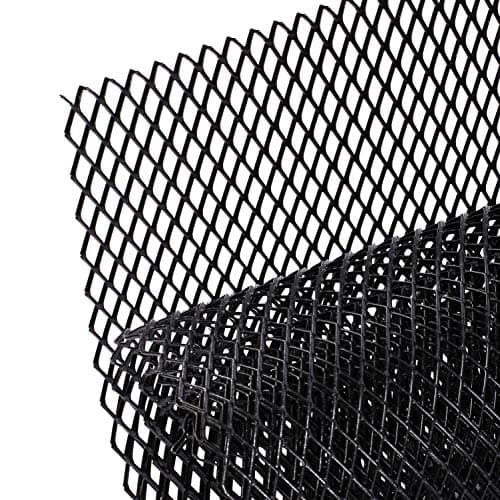 AggAuto Universal 40"x13" Car Grill Mesh - 100x33cm Aluminum Alloy Automotive Grille Insert Bumper 8x16mm Rhombic Hole, One of the Most Multifunctional Shape Grids Black