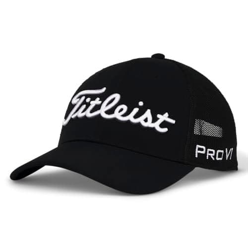 Titleist Tour Performance Mesh Golf Hat, Black/White
