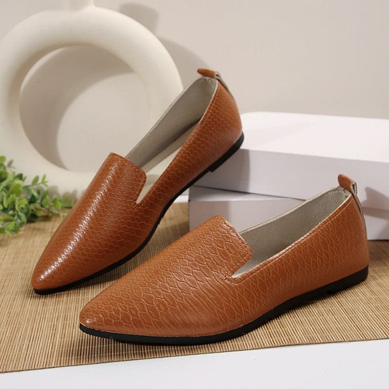 Flat Pointed Toe Flats For Women 2024 Autumn New Style Lazy Slip-On Large Size Women'S Shoes Comfortable Shallow Mouth Beanie Shoes