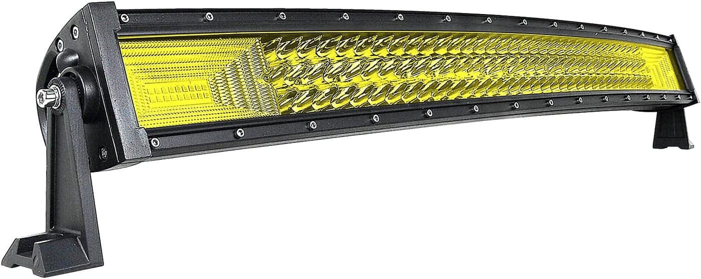 Willpower 32 Inch 405W Curved Triple Row Yellow Amber LED Light Bar for Off-Road Vehicles