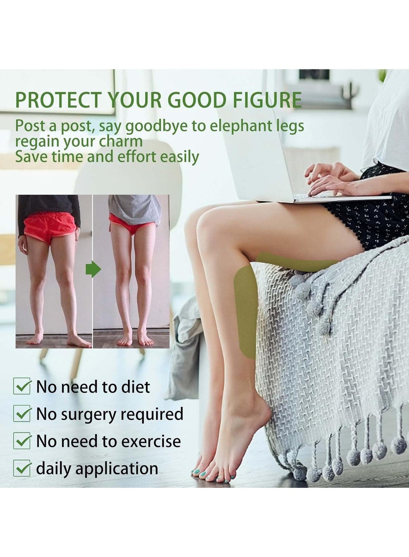 Herbal Legs Plaster, Herbal Leg Lift Patch, Wormwood Leg Patches, Herbal Legs Plaster, Skin Firming Odour, Wormwood, Thighs, Calves, Hips, Lifting Strap for the Lower Body