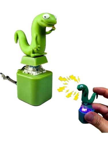 Lizard Button Sound Keychain with Colorful Lights Click Button Novelty Keychain Accessory for Desk Keys Bags Daily Carry A1Pack