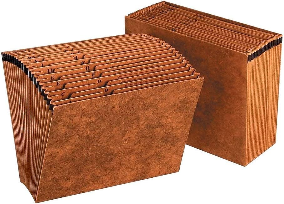 Staples 119099 LethaTone Expanding File AZ Index Letter Size 21Pockets Brown
