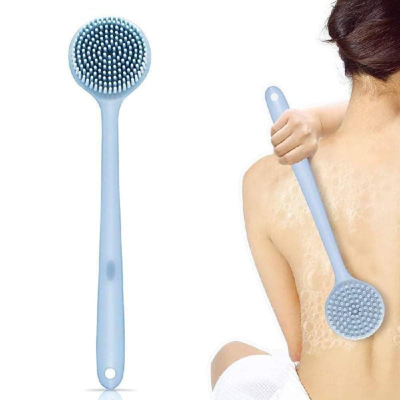 AAHISHAN Soft Silicone Back Scrubber Shower Bath Body Brush with Long Handle BPAFree Hypoallergenic EcoFriendly MULTI PACK2