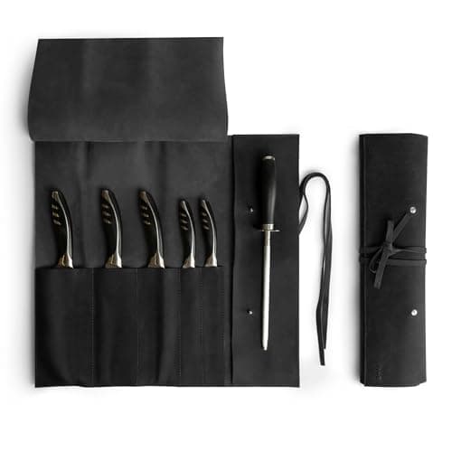 Rustic Leather Knife Roll Case, Durable Chef Knife Bag for Professional Chefs, Knife Roll Bag, Portable Carrying Case for Knives and Tools, Ideal for Culinary Travel, Knife Bags for Chefs Professional