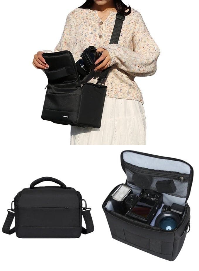 Camera Bag Padded Camera Shoulder Bag for Photographers, Waterproof Camera Bags & Cases for SLR DSLR, Lenses, Accessories