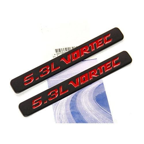 Yoaoo 2Pack OEM Black 5.3L Vortec Hood Emblems Engine Badge Compatible with Silverado Z71 Sierra 2