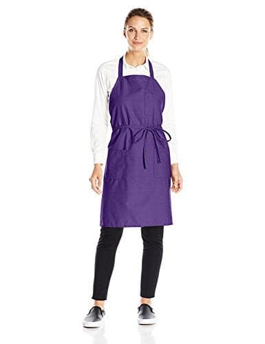 Uncommon Threads Unisex Bib Apron 3 Pockets, Purple, One Size