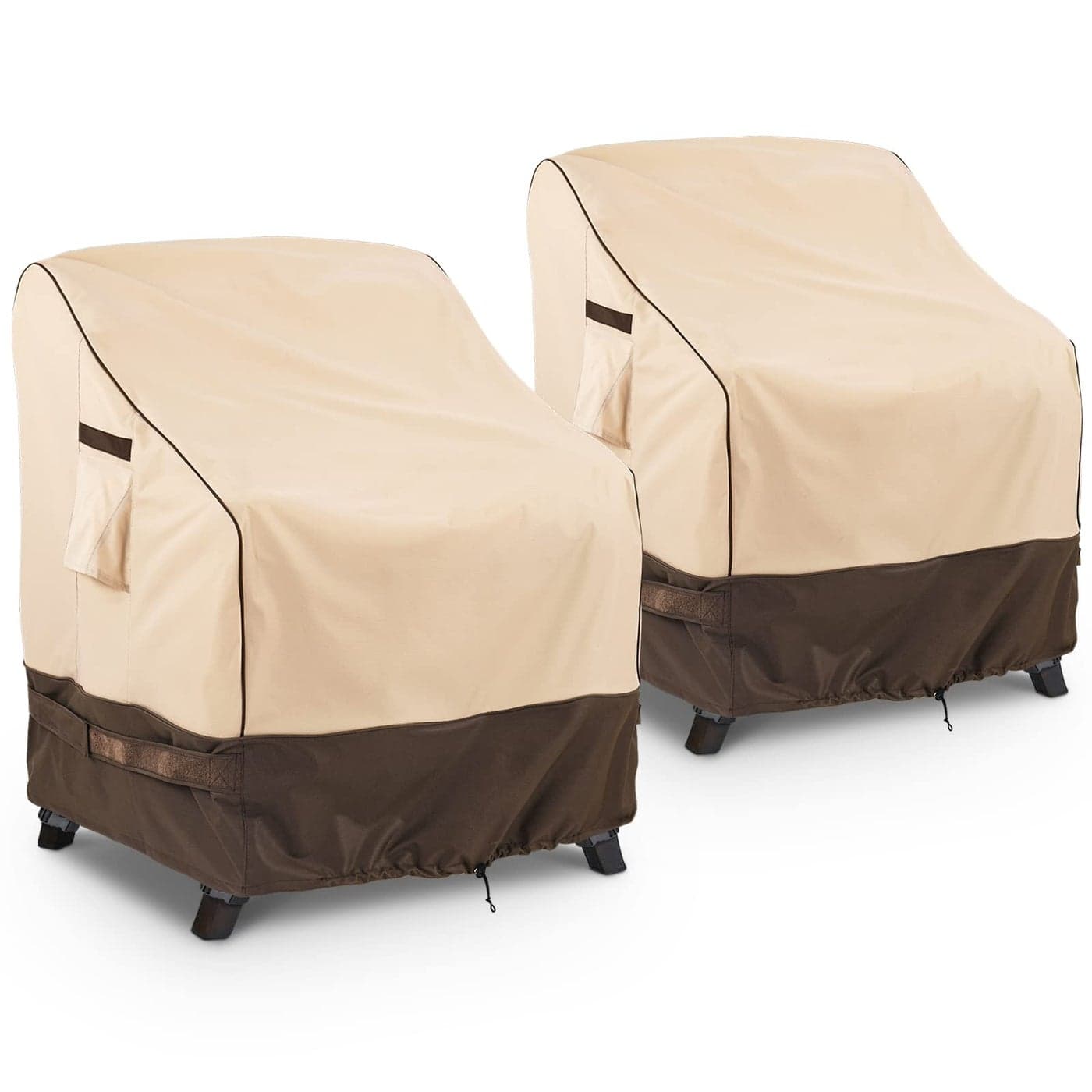 KylinLucky Waterproof Patio Furniture Covers 29W x 30D x36H inches 2 Pack Lawn Outdoor Chair Cover Khaki