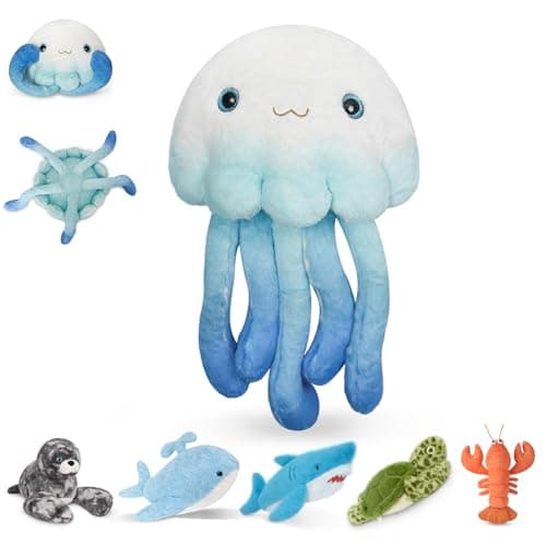 Niuniu Daddy 23 33 Pound Weighted Jellyfish Plush for Kids Adults Cute Jellyfish Weighted Stuffed Animals Chubby Body Pillow Plush Animal Toys for Sleeping for Present Birthday Christmas Holiday