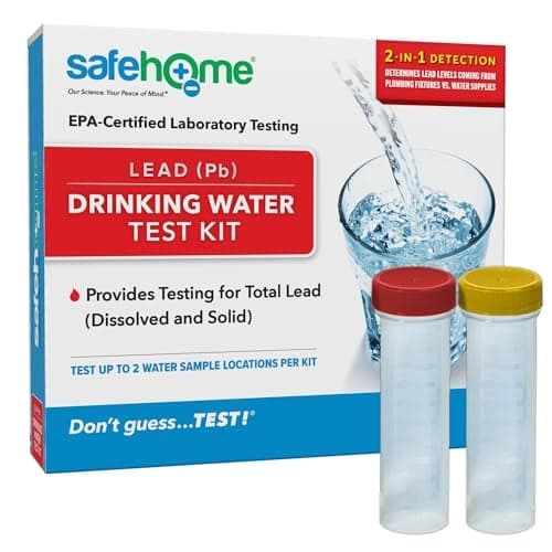 Safe Home® Lead in Drinking Water Test Kit – 2 Samples Tested at our EPA Certified Lab – Home Inspections, Mortgage Loans, Real Estate Transactions – Detection to 1ppb