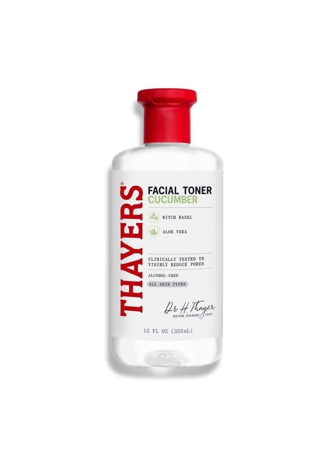 Thayers Witch Hazel Cucumber Face Toner. 12 Fluid Ounce Alcohol-Free Facial Mist With Aloe Vera Formula. Skin Care Essentials