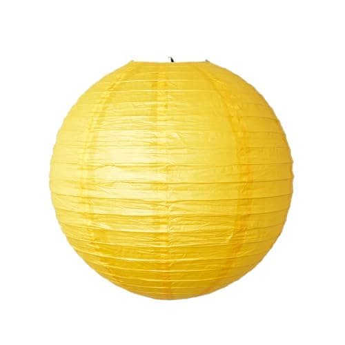 Wanna Party 10" Yellow Round Paper Lanterns Decorative Hanging Chinese Japanese Paper Lanterns Lamp for Birthday Halloween Wedding Baby Bridal Shower Fall Home Decor Party Decoration