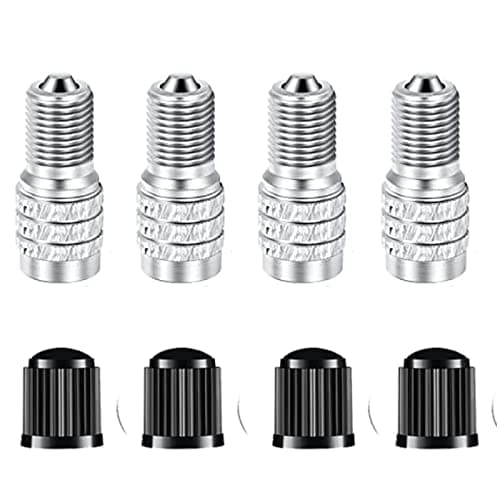 4 Pack Double Seal Valve Stem Caps,Double Seal Inflate/Flow Through Valve Stem Caps for High Pressure Cars, Trucks, Trailers RV Semi Bus Tires with 4 Tire Valve Caps