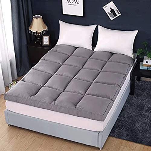 RRC Cotton Super Soft 700 GSM Hollow Fiber Filled Mattress Padding/Topper for Comfortable Sleep, 4 Corner Elastic Band Queen Size 60X78(Inches) 5X6.5(Feet) Mattress Topper, Grey