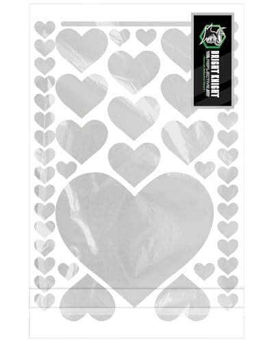 Bright Knight Decals Heart Car Decals for Women White Retroreflective 3M Vinyl Heart Decal for Cars and Helmets Weatherproof Cute Car Stickers HighVisibility at Night Made in USA Pack of 1