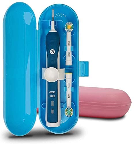 Nincha Plastic Electric Toothbrush Travel Case for OralB Pro Series 2 packs BluePink