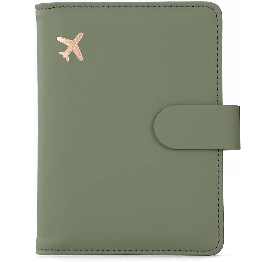 Melsbrinna Passport Holder Covers Case, Waterproof Rfid Blocking Travel Wallet Passport Holder with Pen Holder, Cute Passport Book for Women/Men (Moss green)