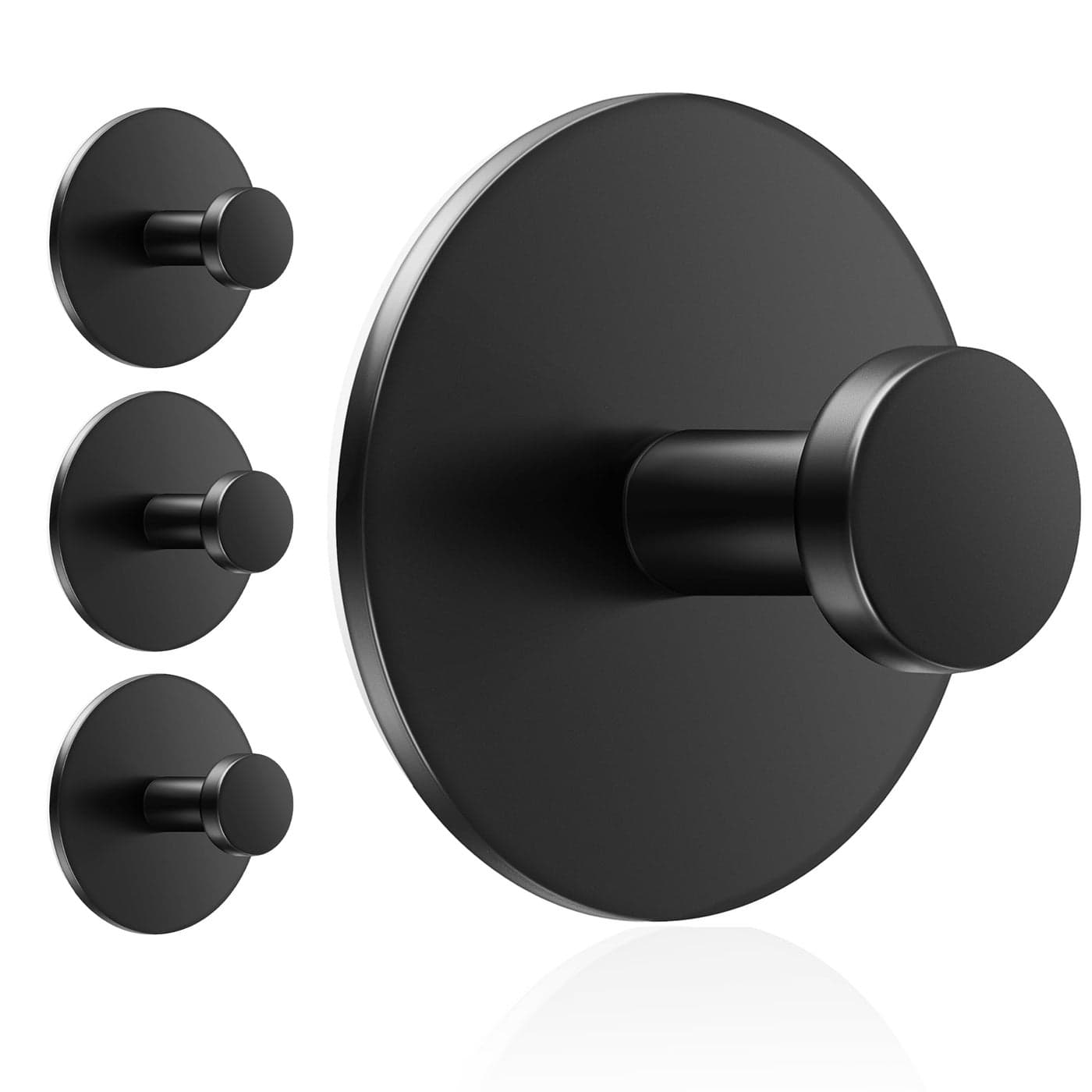bussdis Multifunctional Towel Hooks for Bathroom Wall Extra Sticky Stainless Holds up to 12LB Coat Hooks Wall Hooks Adhesive Door Holder Hanger Shower Accessories Matt Black Heavy Duty