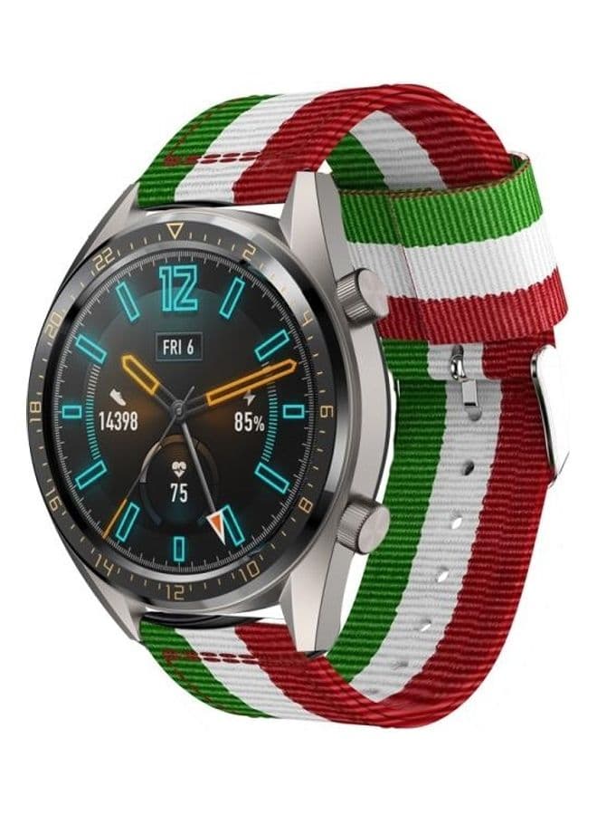 Nylon Single Ring Strap 22mm For Huawei Watch GT2e GT2 46mm Red/White/Green