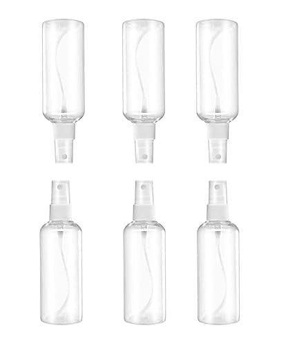 MUUZLL Spray Bottles 6 pcs, Refillable Cosmetic Spray Bottles, Small Refillable Liquid Containers, 2oz/50ml Clear Empty Fine Mist Plastic Mini Travel Bottle