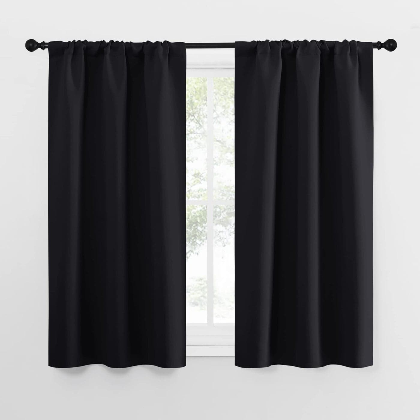NICETOWN Black Out Curtain Panels for Kitchen Energy Smart Decoration Thermal Insulating Blackout DrapesDraperies for Small Window 2 Panels 34 in x 54 in W x L