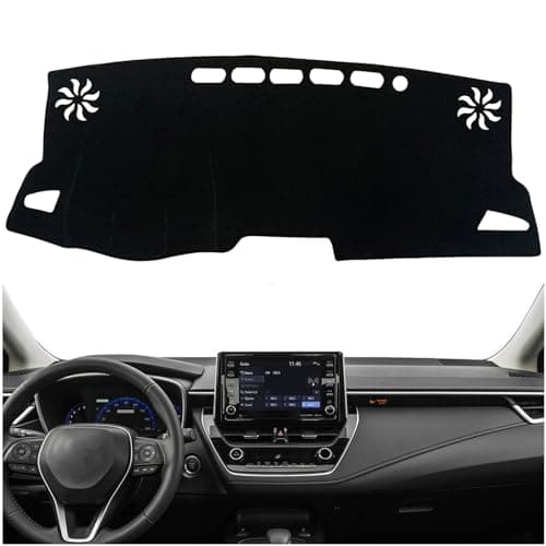 KEEGTBOX Dash Mat Cover for Corolla Sedan 2022 Custom Interior Center Console Dashboard Accessories Compatible with Toyota Corolla Sedan L LE SE XLE XSE 2019 2020 2021 2022 (Black Rim)