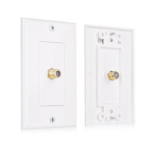 Cable Matters 2-Pack 1-Port TV Cable Wall Plate (Coax Wall Plate) in White