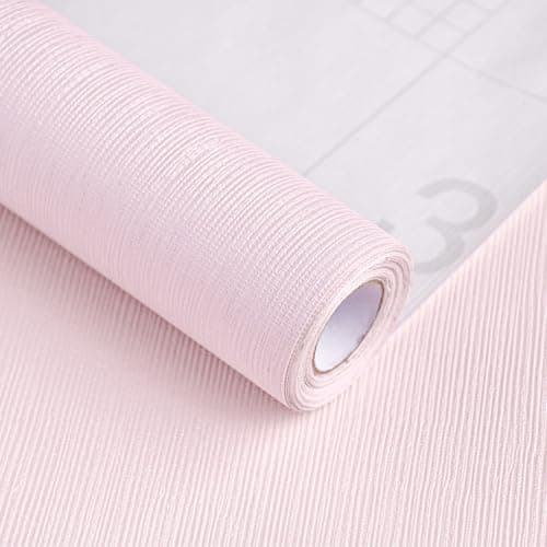 Sevalo Light Pink Peel and Stick Wallpaper Pink Contact Paper for Cabinets and Drawers Textured Embossed Self Adhesive Removable Wallpaper Bedroom Bathroom Waterproof Girls Kids Room 157inW 197inL